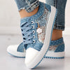 Floral Embroidered Polka Dot Print Sneakers — Women’s Casual Canvas Shoes by FitiqueFit