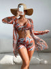 Mesh Cover-Up Three-Piece Swimwear Set – Bikini with Leg-Length Briefs by FitiqueFit