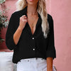 Simple Button Front Shirt, Elegant Long Sleeve Shirt Tops by FitiqueFit