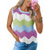 Women’s Rainbow-Striped Cropped Sweater Vest by FitiqueFit
