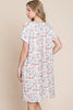 Printed Round Neck Short Sleeve Tee Dress For Women – Casual and Comfortable Dress with Printed Design and Pockets by Stevvex