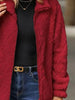 Women's Fuzzy Zip-Up Jacket with Pockets – Soft & Cozy Long Sleeve Outerwear by Stevvex