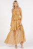 Ruffled Smocked Floral Halter Neck Maxi Dress – Elegant and Feminine Floral Maxi Dress with Smocked Waist and Ruffled Detailing by Stevvex