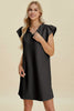 Double Take Full Size Ruffled V-Neck Cap Sleeve Dress – Ruffled V-Neck Dress, Cap Sleeve Dress, Elegant Ruffled Dress, Flattering V-Neck Dress, Stylish Full-Size Dress, Comfortable Ruffle Dress, Chic Cap Sleeve Dress by Stevvex