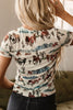 Western Fashion Mustang River Printed Mesh T Shirt