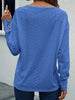 Eyelet V-Neck Long Sleeve T-Shirt by Simply Love