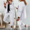 Women’s Notch-Lapel Blazer & Drawstring Pants Suit Set by FitiqueFit