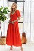 Popcorn Smocked Puff Sleeve Dress For Women – Textured, Elegant, Fluttering, Feminine, Stylish, Trendy For Special Occasions by Stevvex