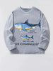 Children's Long Sleeve Shark Graphic T-Shirt by Simply Love
