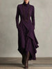 Women's Cross-Wrap High-Neck Long-Sleeve Maxi Dress by FitiqueFit