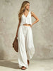Women's V-Neck Sleeveless Camisole Top & Wide Leg Pants Set by FitiqueFit