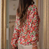 Boho Floral V-Neck Drawstring Blouse by FitiqueFit