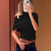 Womens Off-shoulder Short-sleeve Top by My Store