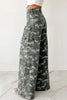 Green Camo Denim Cargo Wide Leg Pants by Wild and Free Boutique