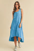 High-Low Hem Scoop Neck Midi Comfortable Tank Dress For Women Modern Chic, Versatile Design with Trendy High-Low Hem, Perfect for Casual & Elevated Looks by Stevvex