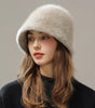 Women’s Real Rabbit Plush Hat – Big Head Circumference Warm Winter Hat by FitiqueFit