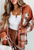 Plaid Button Up Long Sleeve Jacket Classic & Timeless Lightwear Outerwear For women and Girls by Stevvex