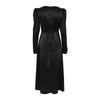Satin Round Neck Puff Sleeve Dress