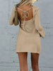 Elegant Backless Dress Round Neck Long Sleeve Mini Dress Stylish Party Girls Dress by Stevvex