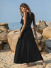 White V-Neck Tie Shoulder Maxi Dress Effortless & Flowy Summer Essential Long Girls Dress by Stevvex