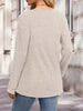 Ribbed Knit Button-Front Long Sleeve T-Shirt by Simply Love