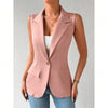 Women's Sleeveless Open-Front Vest Blazer – Work & Office Jacket by FitiqueFit