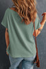 Mist Green Waffle Knit Boat Neck Short Sleeve Top by Wild and Free Boutique