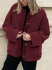 Modern Cozy Women Luxuriously Cozy Contrast Button Up Sherpa Jacket with Pockets For Fall & Winter by Stevvex