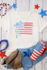 White American Flag Bow Knot Print Crew Neck T Shirt by Wild and Free Boutique