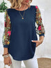 Women's Mesh Patchwork Three-Quarter Sleeve Top – Casual Chic by FitiqueFit