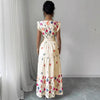 Women’s Puff Sleeve Floral Print Waist-Cinching Dress by FitiqueFit