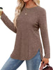 Casual Ribbed Knit Long Sleeve T-Shirt by Simply Love