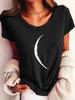 Wide Collar Printed T-Shirt – Casual Short Sleeve Top for Women by FitiqueFit