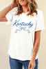 White Kentucky Bow Printed Casual T Shirt by Wild and Free Boutique