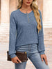 Ribbed Knit Button-Front Long Sleeve T-Shirt by Simply Love