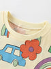 Children's Cartoon Car & Rainbow Print Short Sleeve T-Shirt by Simply Love