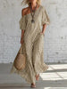 Women's Striped Off-Shoulder Elegant Midi Dress by FitiqueFit