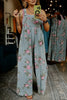 Beau Blue Floral Print Pleated High Waist Wide Leg Denim Jumpsuit by Wild and Free Boutique