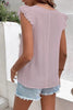 Full Size Ruffled V-Neck Cap Sleeve Blouse
