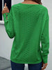 Eyelet V-Neck Long Sleeve T-Shirt by Simply Love