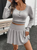 Ribbed Long Sleeve Top and Skirt Knit Set by Wild and Free Boutique