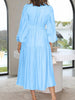 Lightweight Deep V-Neck Balloon Sleeve Maxi Dress Elegant & Flowing Silhouette Unique Dress by Stevvex