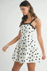 Polka Dot Mini Dress with Ricrac Trim Strap – Fun Polka Dot Pattern, Fluttering, Unique Ricrac Trim Strap, Playful and Stylish Mini Dress, Versatile Summer Dress by Stevvex