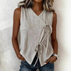 Bow-Tied V-Neck Sleeveless Tank Top – 5 Colors, S–XXL by FitiqueFit