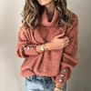 Women’s High Collar Knitted Sweatshirt – Long Sleeve Casual Pullover by FitiqueFit