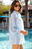 Black Sheer Tunic Shirt Drawstring Shorts 2pcs Swim Cover Up by Wild and Free Boutique