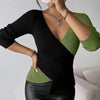 Women's Elegant V-Neck Cross Front Sweater by FitiqueFit