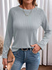 Textured Knit Long Sleeve T-Shirt by Simply Love