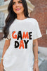 White GAME DAY Funny Letter Printed Casual Tee by Wild and Free Boutique