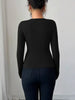 Twist Front Ring Detail Long Sleeve T-Shirt by Simply Love